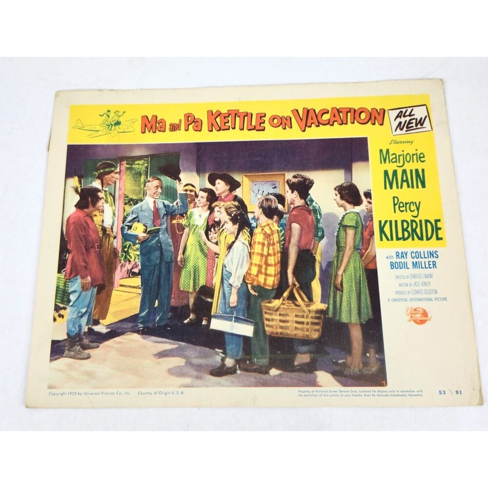 Ma Pa Kettle On Vacation 1953 Lobby Card Movie Poster Marjorie Main Vintage Rare